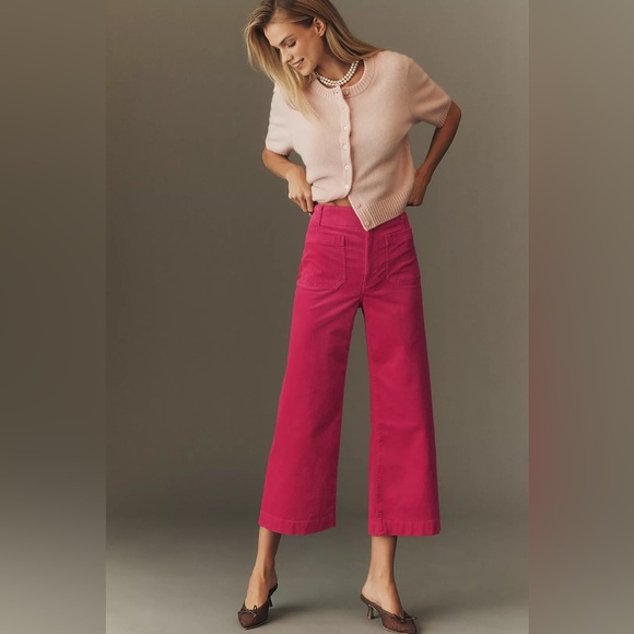MAEVE Anthropologie The Colette Hot Fuschia Pink Corduroy Pants Size 27 - Picture 11 of 11